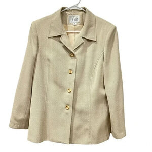 Le Suit Beige Blazer Suit Jacket Womens Size 14